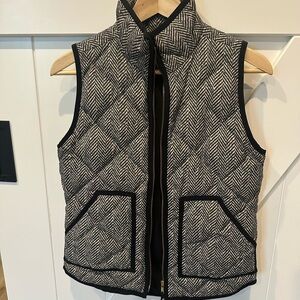 J. Crew Black and White Herringbone Vest